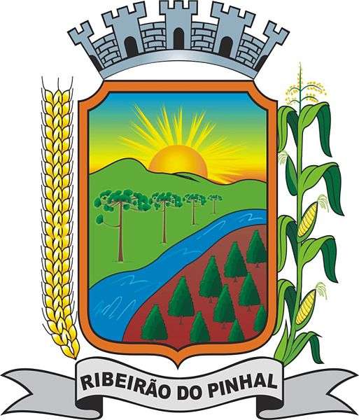 Brasão da seguinte cidade: Ribeirão do Pinhal